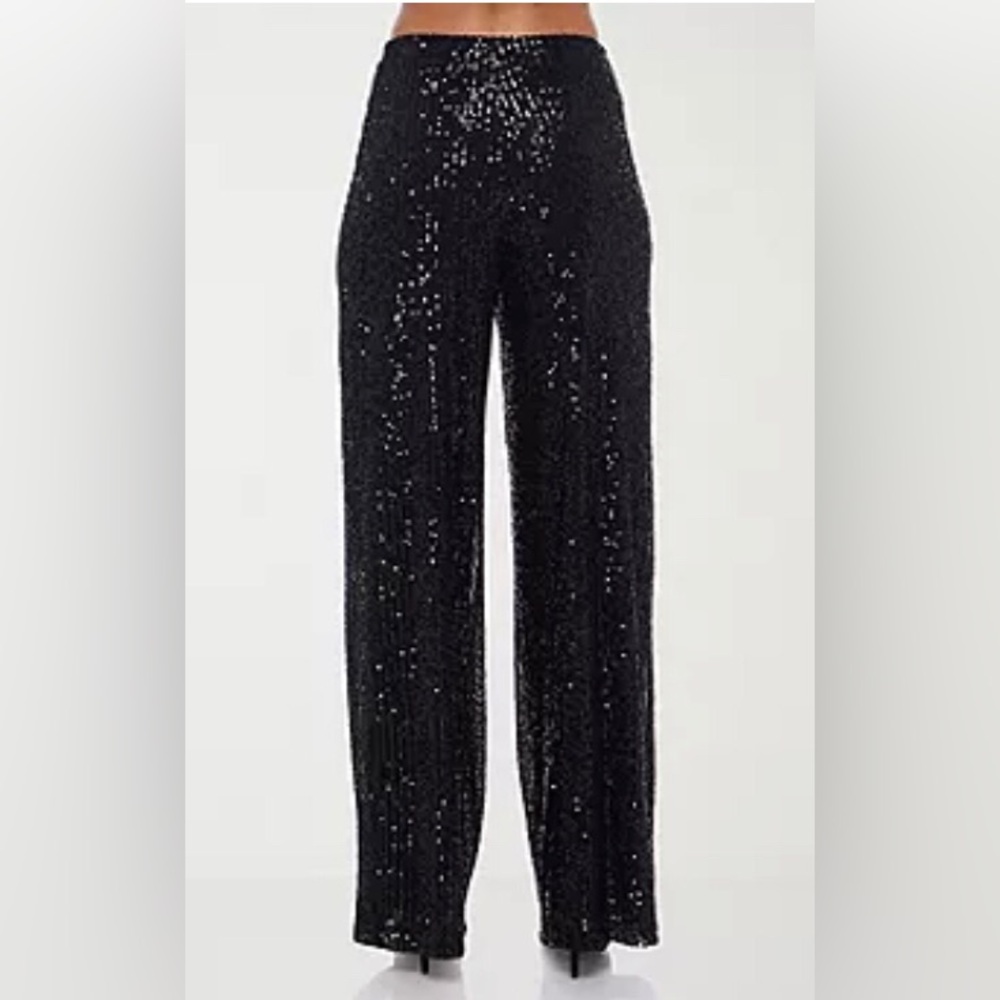 NEW Premier Amour Straight Pull-On Sequin Pant - Picture 2 of 8